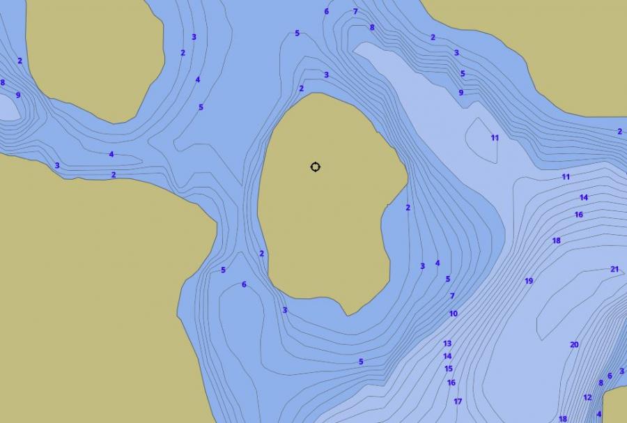 Contour Map of Prospect Lake around Hider Island