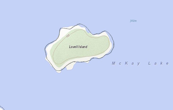 Topographical Map of Lovell Island