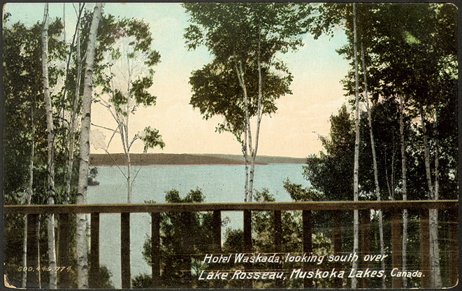 Hotel Waskada, looking south over Lake Rosseau, Muskoka