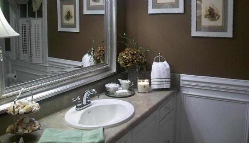 Create instant drama for your guest bathroom