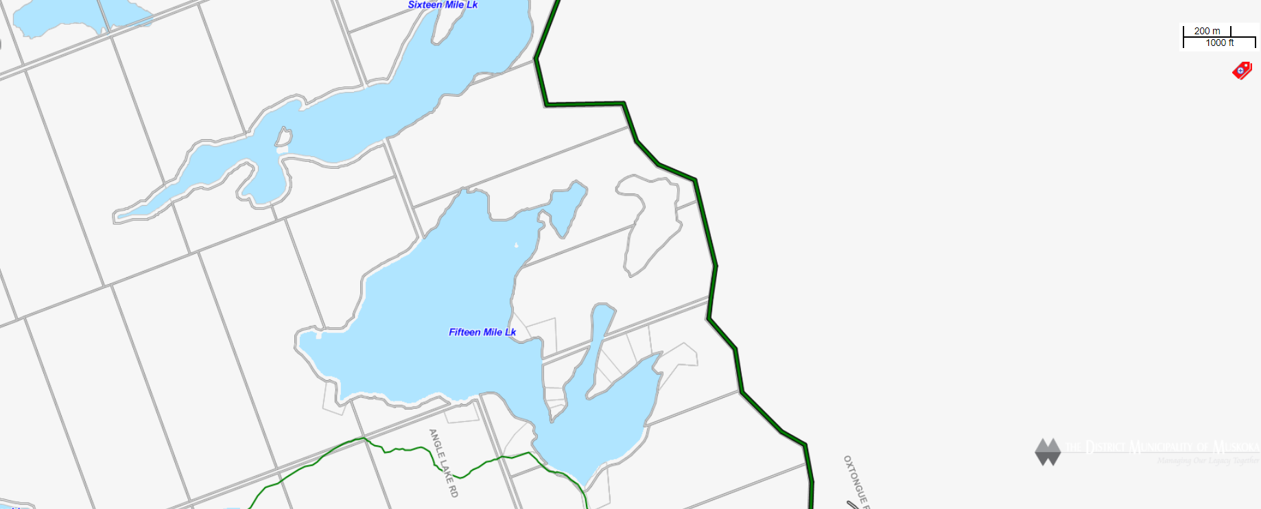 Cadastral Map Fifteen Mile Lake -  - Muskoka