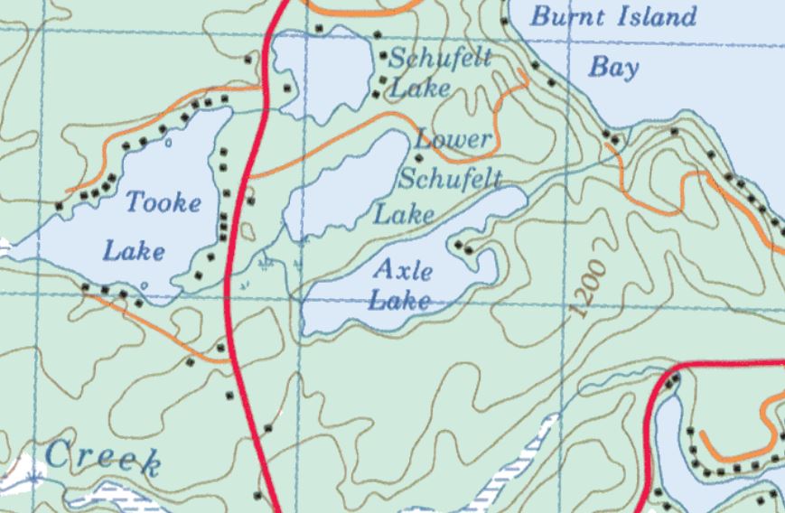 Topographical Map of Axle Lake -  - Muskoka