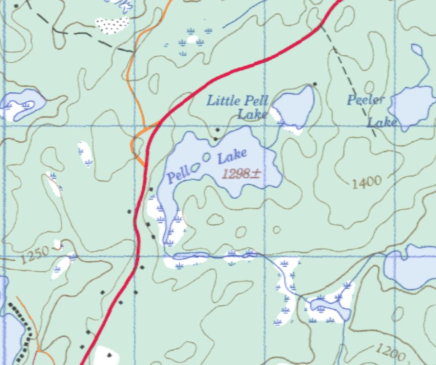 Topographical Map of Pell Lake -  - Muskoka