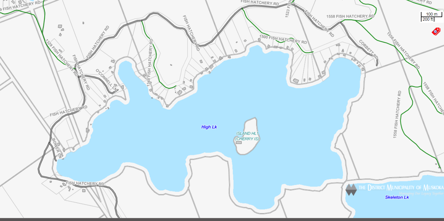 Cadastral Map High Lake -  - Muskoka