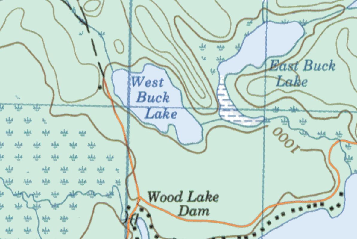 Topographical Map of West Buck Lake -  - Muskoka