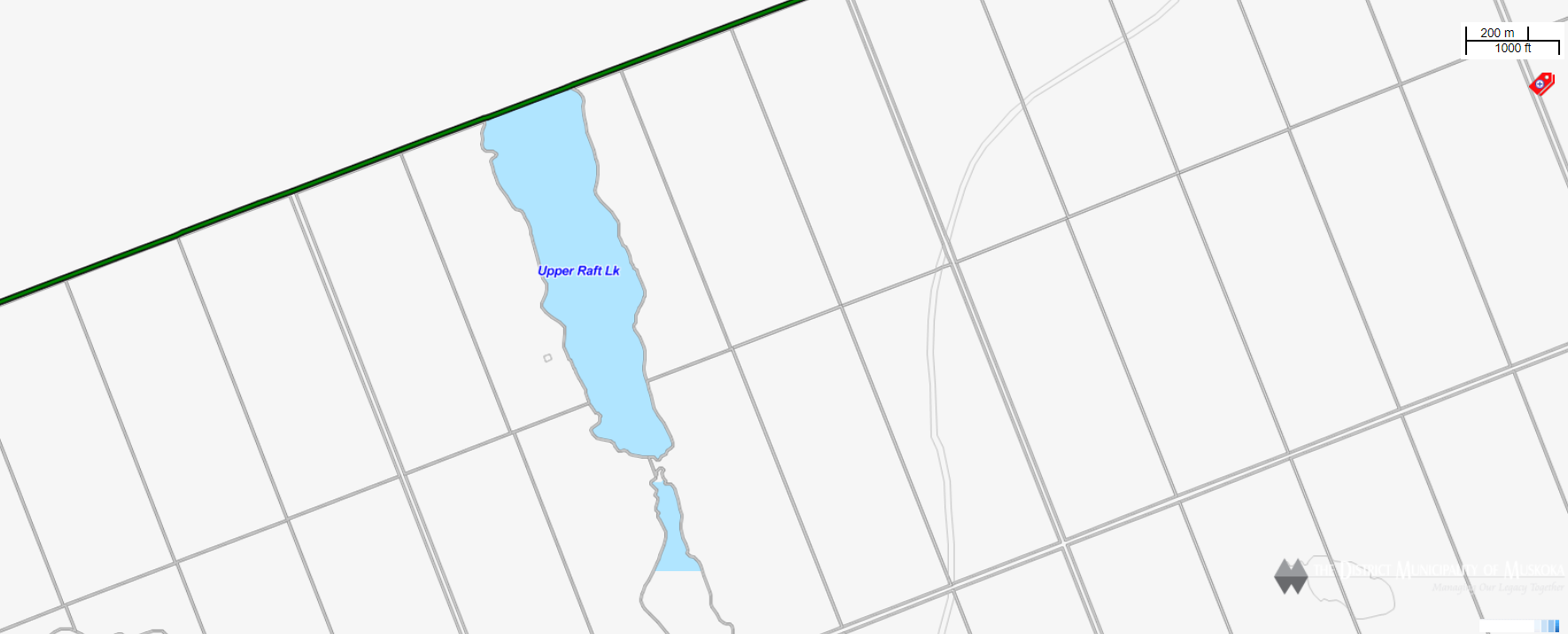 Cadastral Map Upper Raft Lake -  - Muskoka