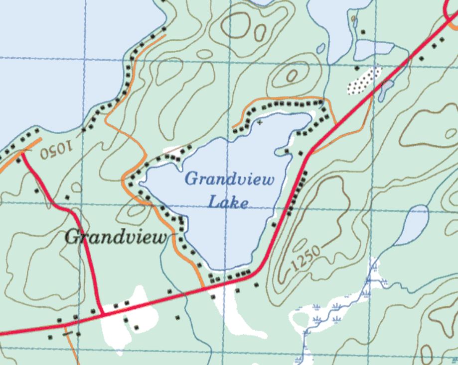 Topographical Map of Grandview Lake -  - Muskoka