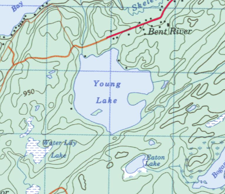 Topographical Map of Young Lake -  - Muskoka