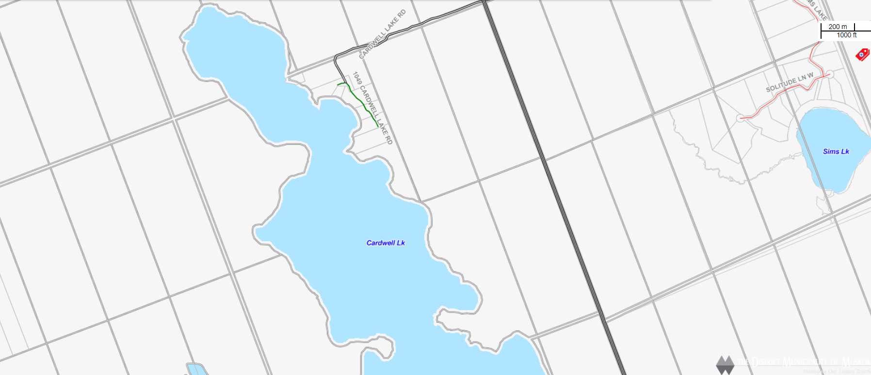 Cadastral Map Cardwell Lake -  - Muskoka