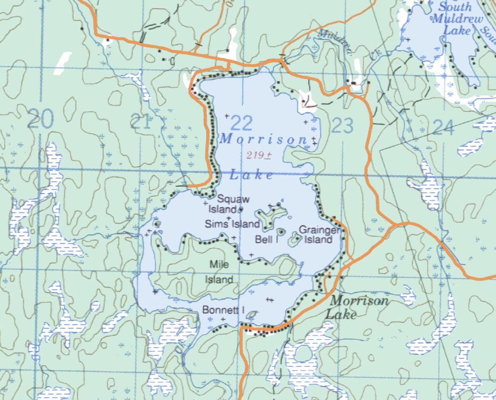 Topographical Map of Morrision Lake -  - Muskoka