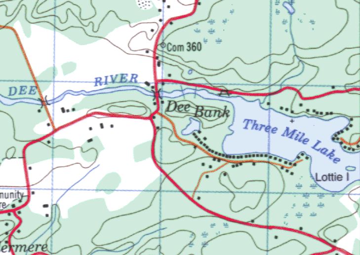 Topographical Map of Three Mile Lake -  - Muskoka