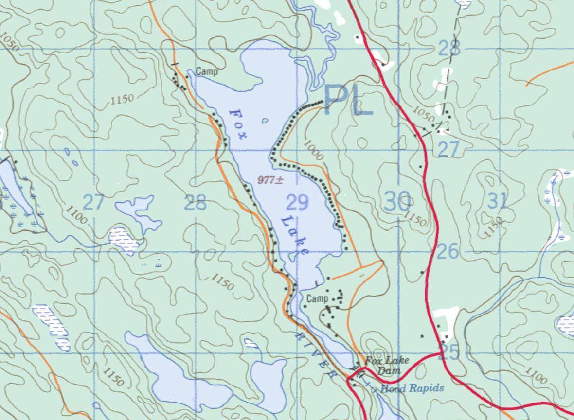 Topographical Map of Fox Lake -  - Muskoka