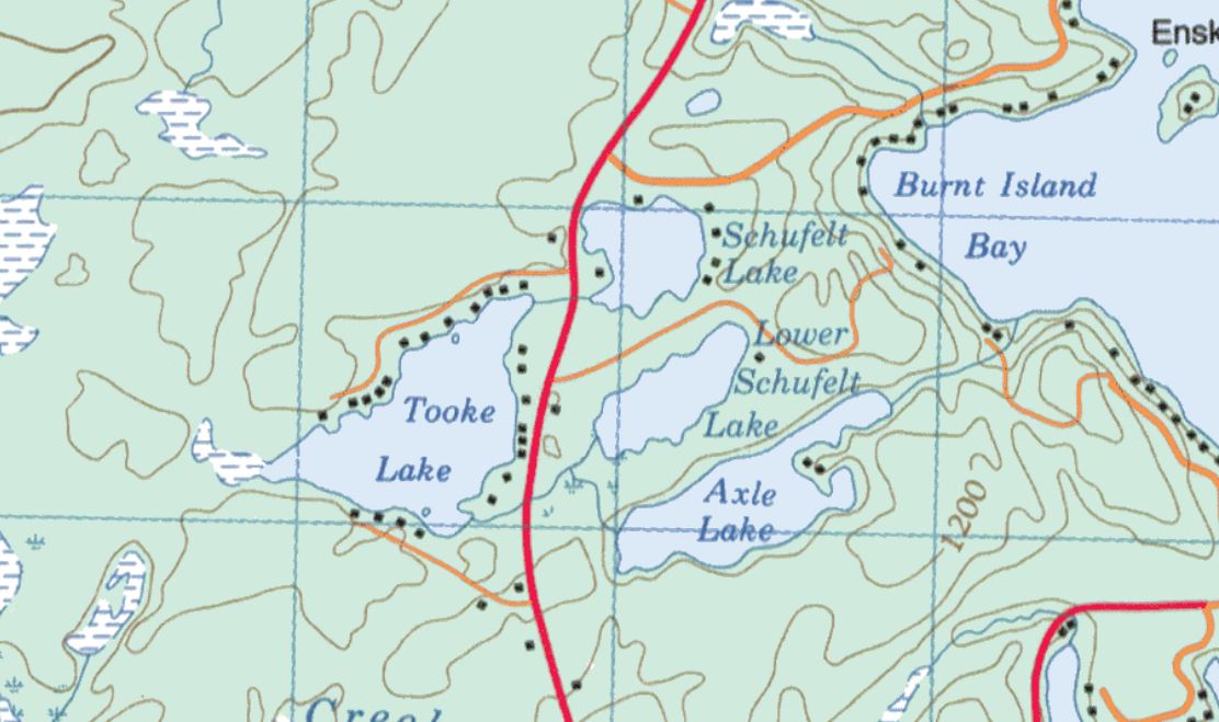 Topographical Map of Lower Schufelt Lake -  - Muskoka