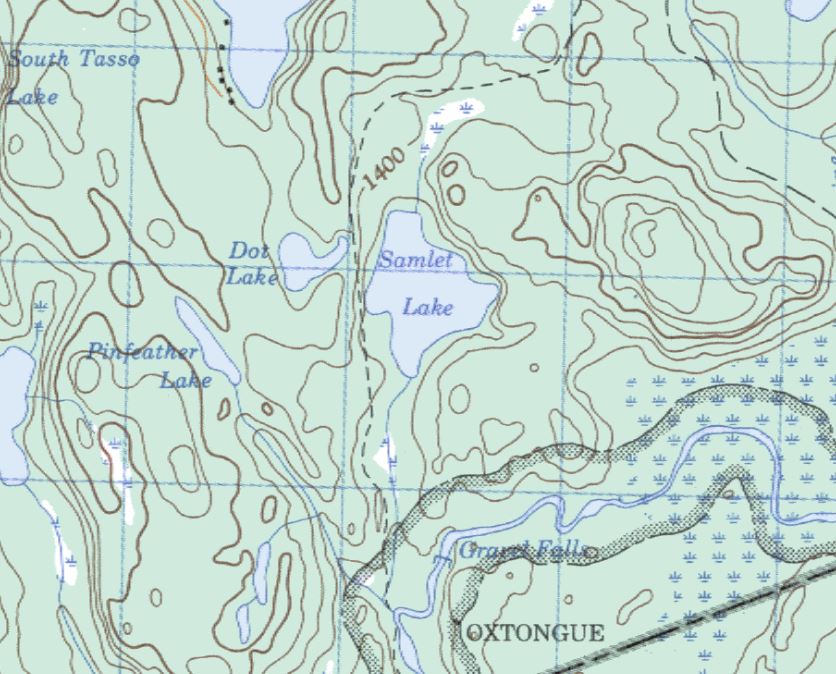 Topographical Map of Samlet Lake -  - Muskoka