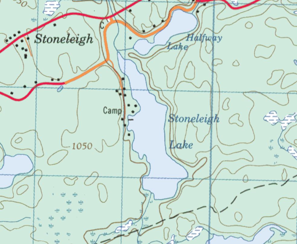 Topographical Map of Stoneleigh Lake -  - Muskoka