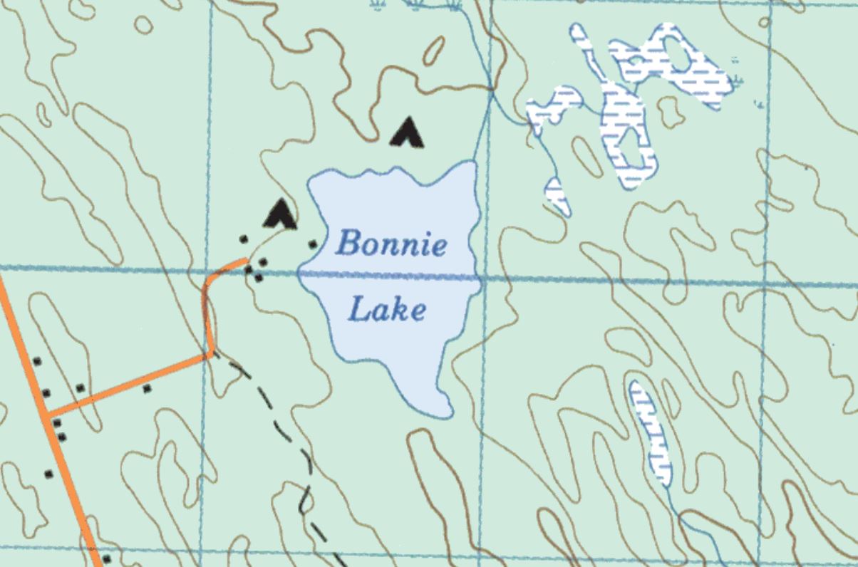 Topographical Map of Bonnie Lake -  - Muskoka