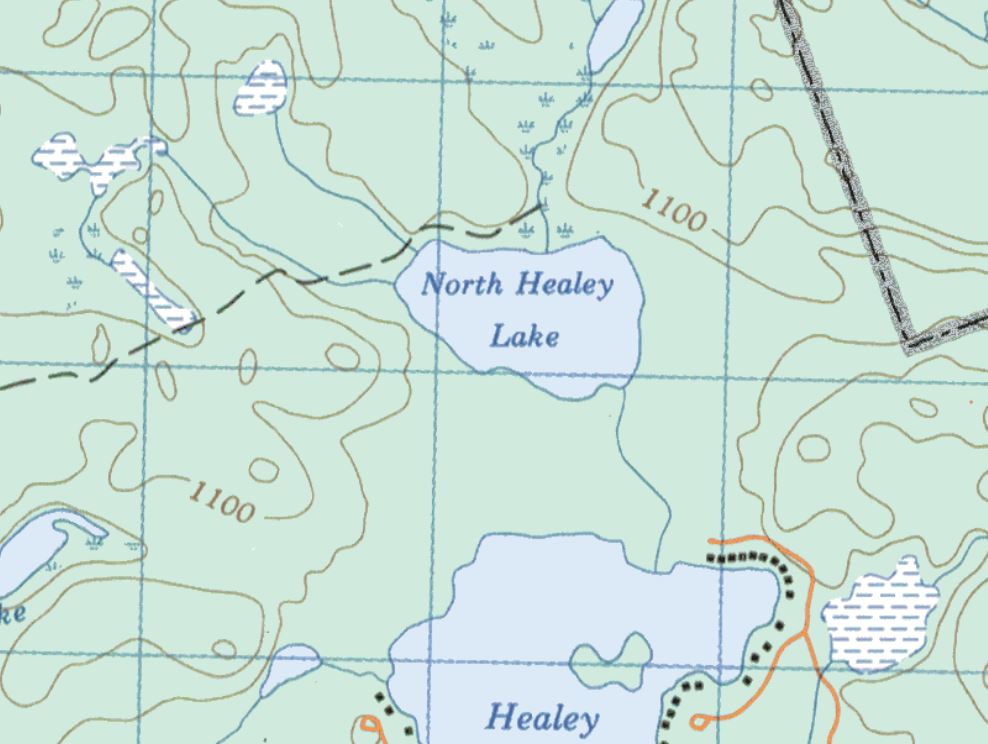 Topographical Map of North Healey Lake -  - Muskoka