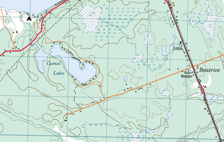 Topographical Map of Camel Lake - Camel Lake - Muskoka