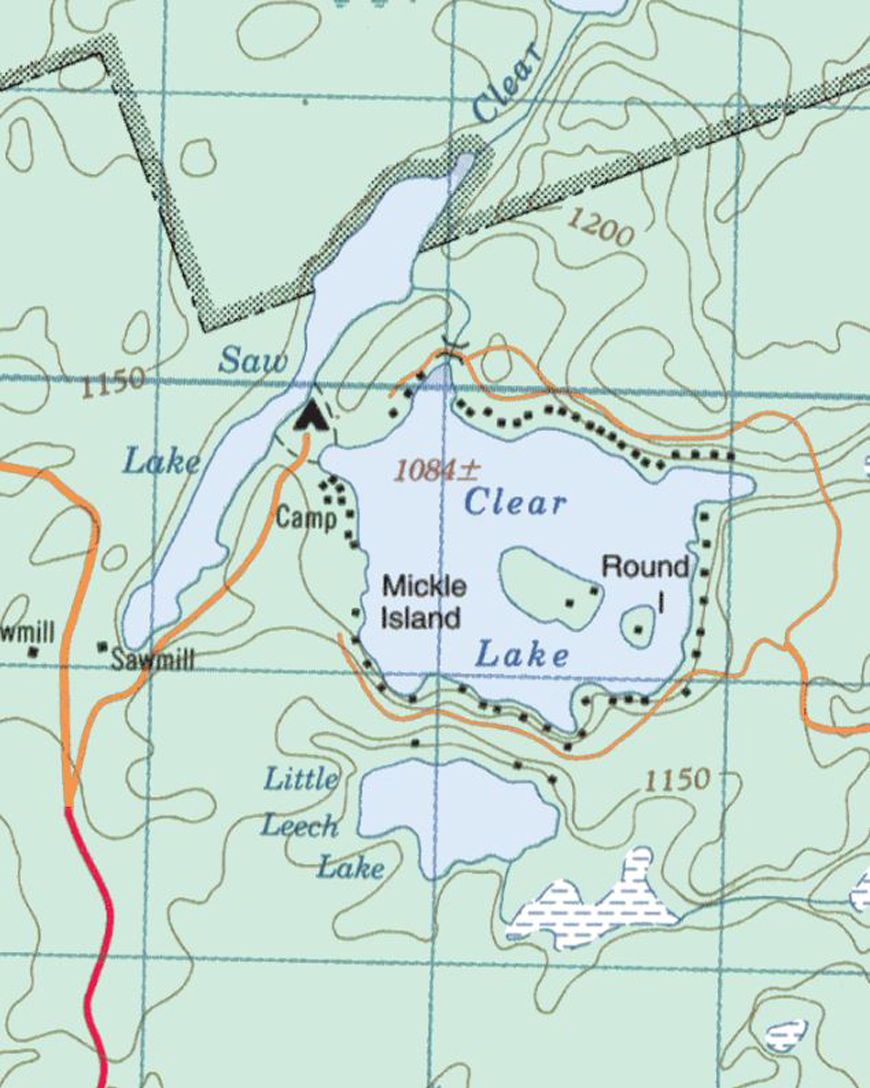 Topographical map of Clear Lake - Clear Lake - Muskoka