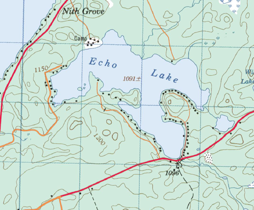 Echo Lake Topographical Map - Echo Lake - Muskoka