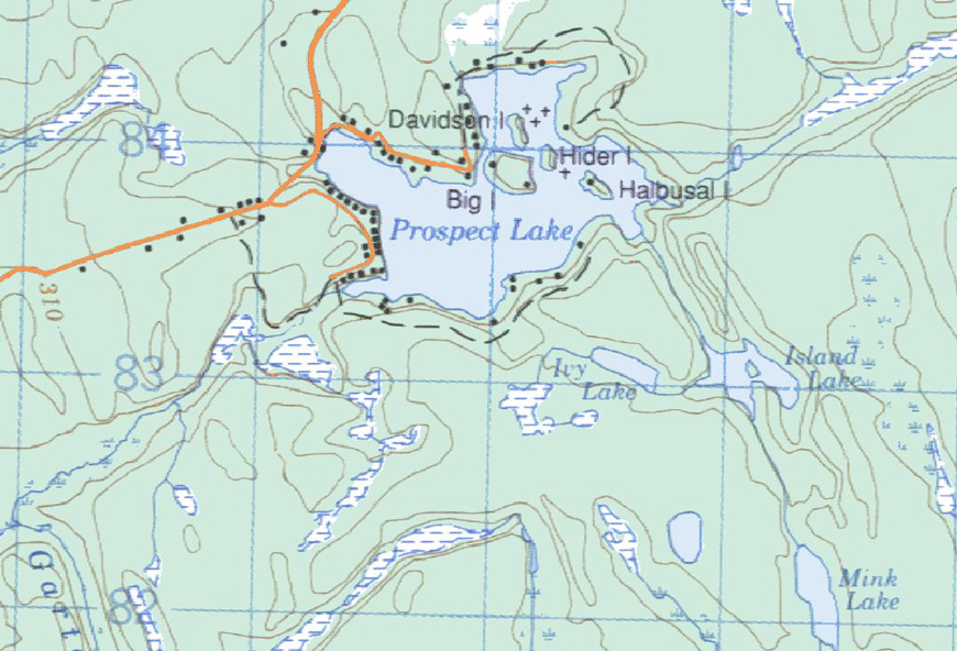 Topographical Map of Prospect Lake - Prospect Lake - Muskoka