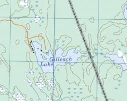 Topographical Map of Gilleach Lake