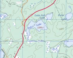 Topographical Map of Pell Lake