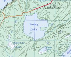 Topographical Map of Young Lake