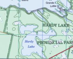 Topographical Map of Hardy Lake