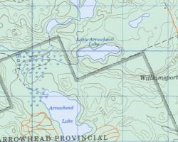 Topographical Map of Little Arrowhead  Lake
