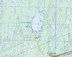 Topographical Map of Clearwater  Lake