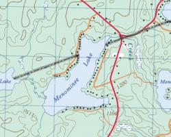 Topographical Map of Menominee Lake