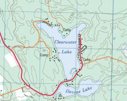Topographical Map of Clearwater Lake