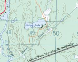 Topographical Map of Heeney Lake