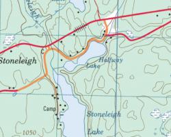 Topographical Map of Halfway Lake