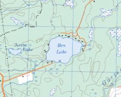 Topographical Map of Ben Lake