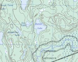 Topographical Map of Samlet Lake