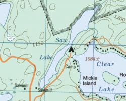 Topographical Map of Saw Lake