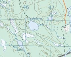 Topographical Map of Tackaberry Lake