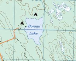 Topographical Map of Bonnie Lake