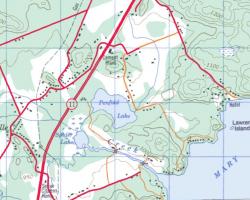 Topographical Map of Penfold Lake