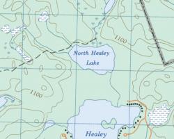 Topographical Map of North Healey Lake