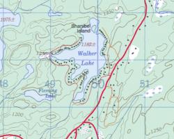 Topographical Map of Walker Lake