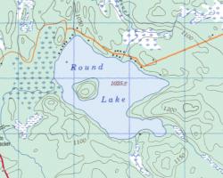 Topographical Map of Round Lake