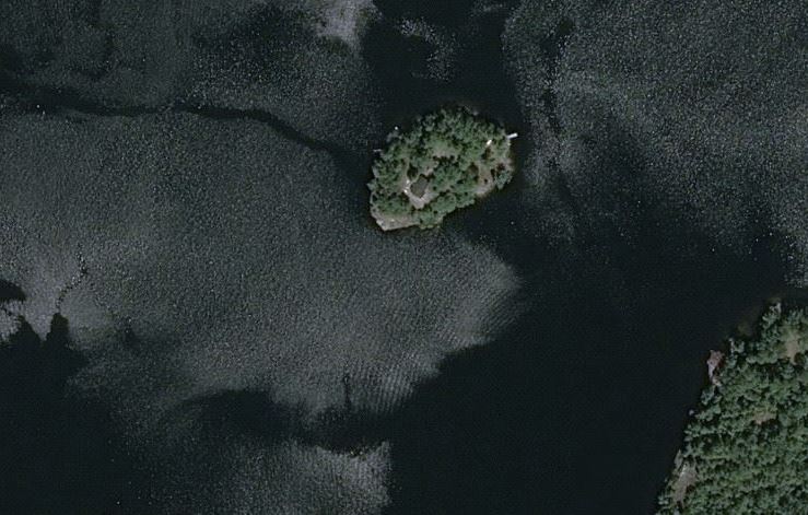 Aerial Map of Bonner Island Island on Mary Lake