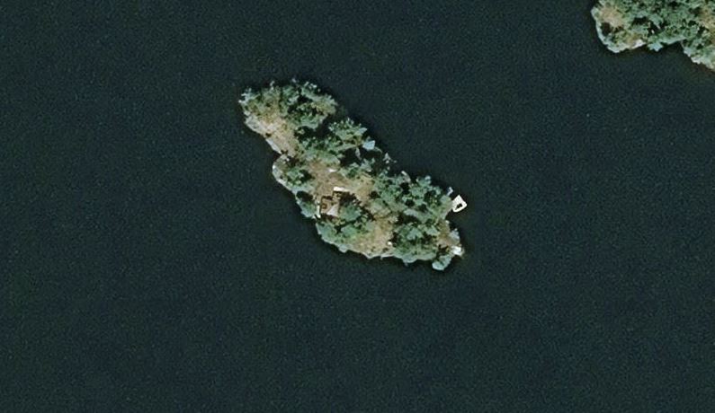Aerial Map of Gull Island Island on Gull Lake