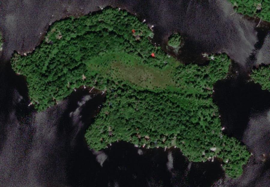 Aerial Map of Macbeth Island Island on Wood Lake