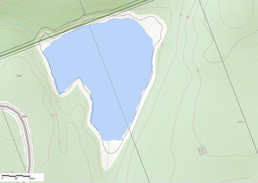 Topographical Map of Hart Lake in Municipality of Bracebridge and the District of Muskoka