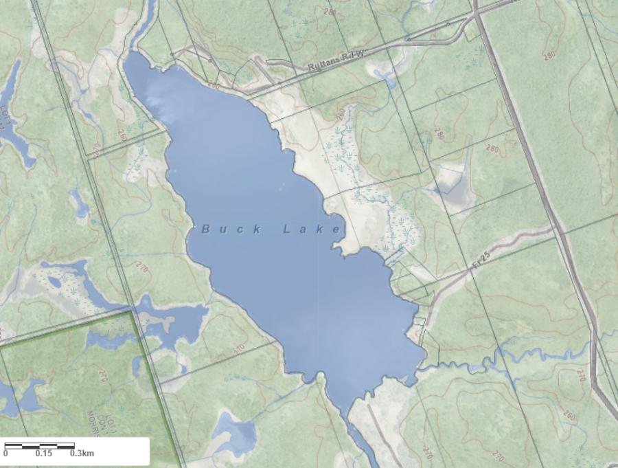 Topographical Map of Ryde Lake in Municipality of Gravenhurst and the District of Muskoka