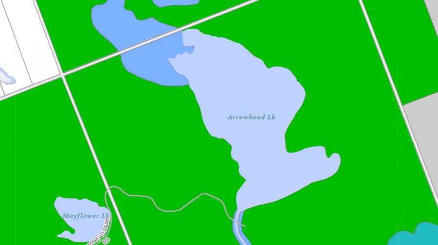 Zoning Map of Arrowhead Lake in Municipality of Huntsville and the District of Muskoka